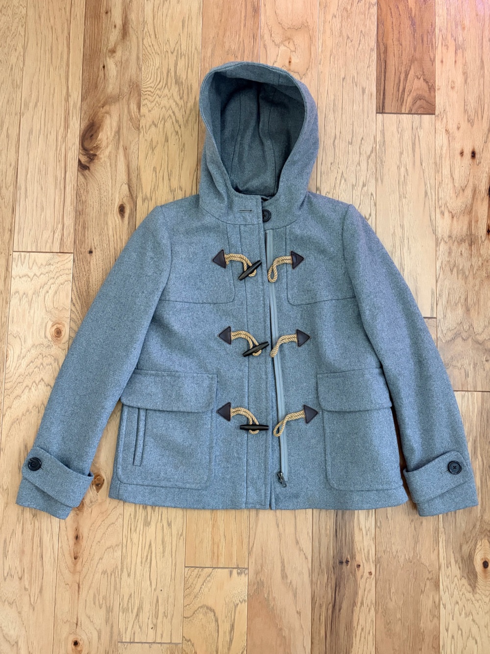 J. Crew Hooded Wool blend Toggle Pea Coat